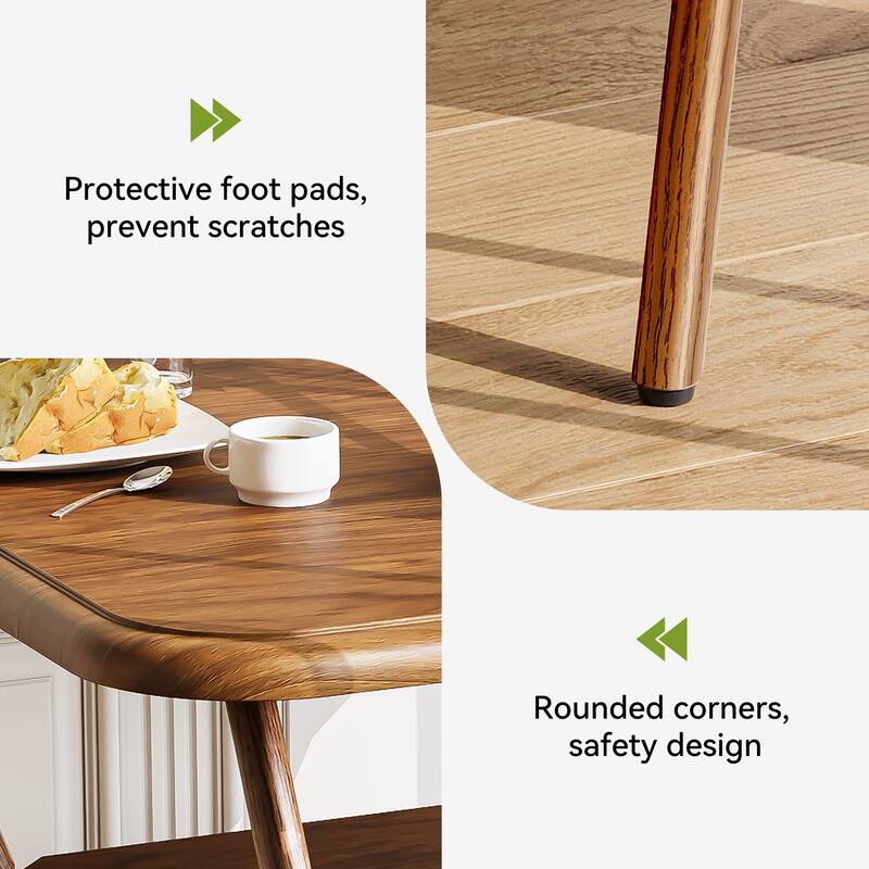 31.5" Square Dining Table Small Kitchen Table with Storage Shelf