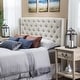 preview thumbnail 15 of 21, Perryman Full/Queen Wingback Headboard by Christopher Knight Home Beige