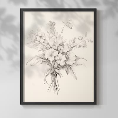 Vintage Floral Print XVI -Framed Print