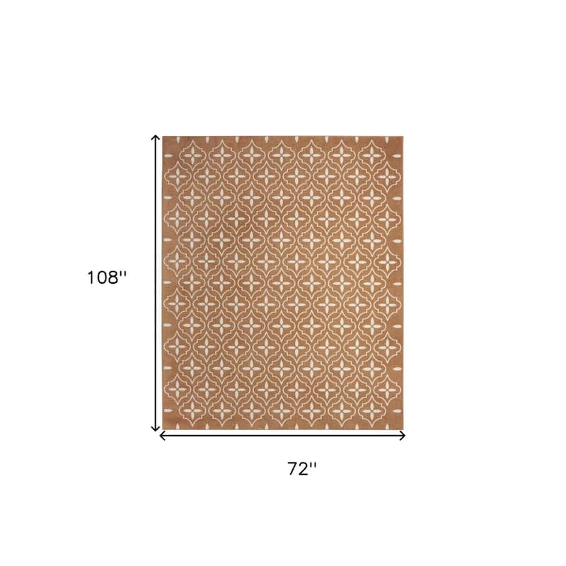 HomeRoots Geometric Modern Rectangle Outdoor Rug - 6' X 9'