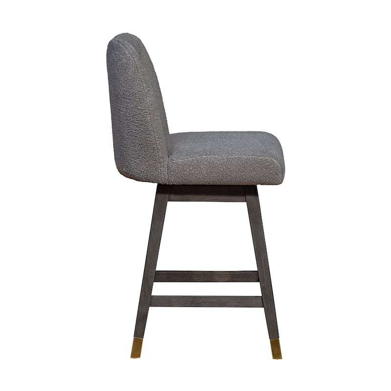 Amalie Upholstered Bar Stool, Swivel Counter Chair with Solid Wood Frame