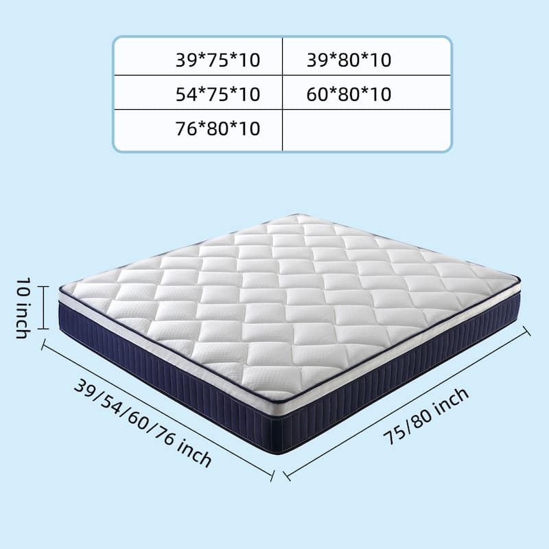 GDFStudio - Morrigan 10-Inch Hybrid Gel Memory Foam Mattress,Individually Pocket Coils Springs