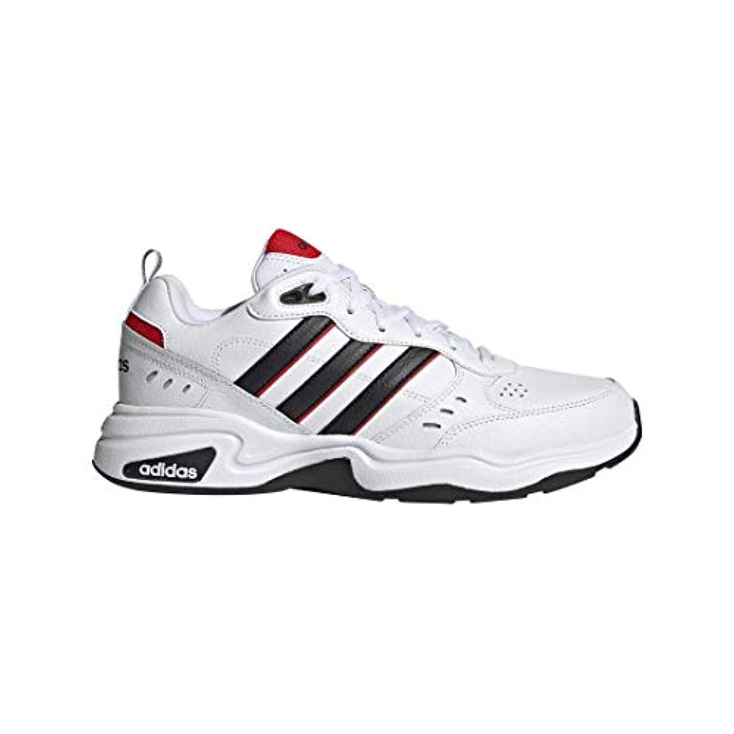 adidas mens black leather trainers