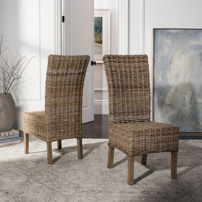 SAFAVIEH Sherryl Unfinished Natural Wicker Dining Chair (Set of 2) - 18.5" x 22.8" x 42.1" - 19Wx23Dx42H