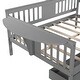preview thumbnail 8 of 25, Full size Daybed Wood Slat Support with Two Drawers and Rails in Three Sides