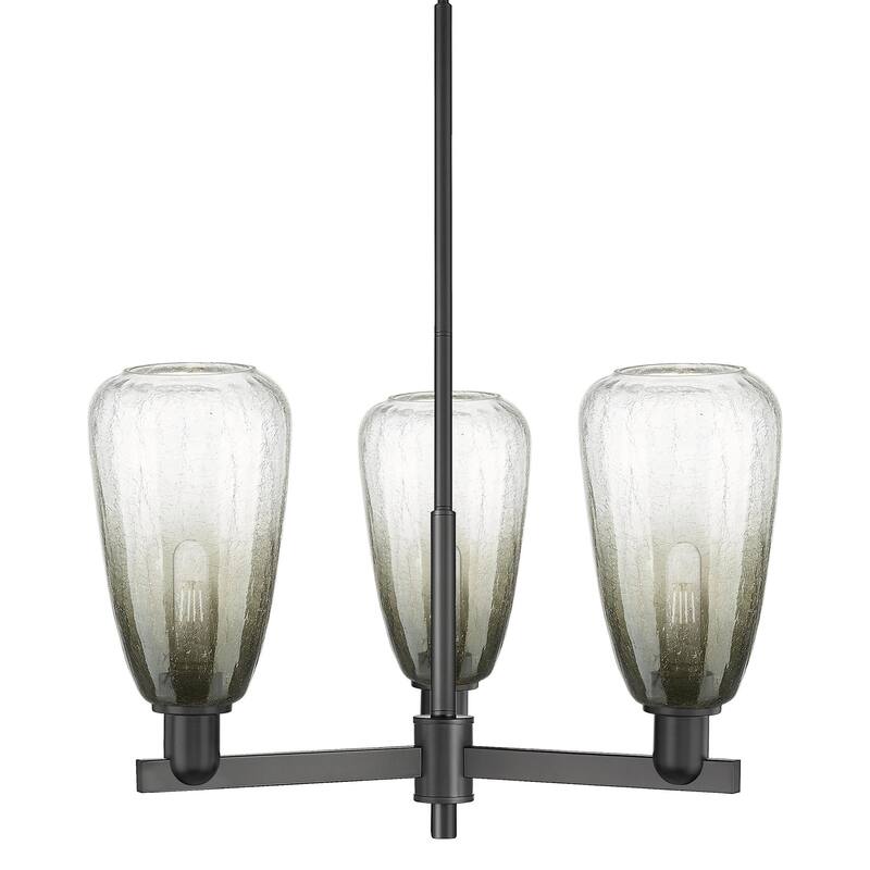 Innovations Lighting 716-3CR-9-18 Brookhaven Almond Chandelier - Matte Black / Slate