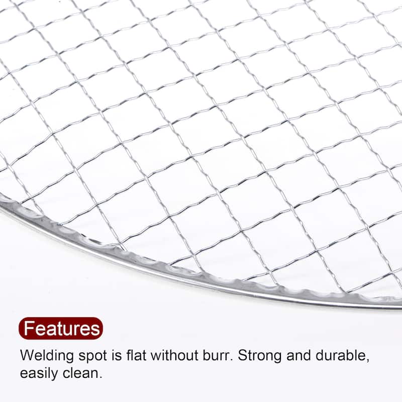 5pcs Round BBQ Grill Net 11.6"x0.9" Galvanized Iron Barbecue Mesh Mat for Baking