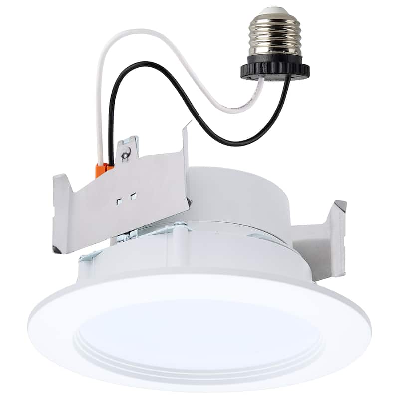 8W 4 Inch LED Downlight Retrofit 27K/30K/35K/40K/50K CCT Regressed Wafer Round - Matte White