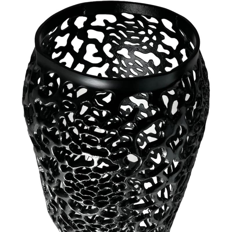 Decorative Handmade Aluminum Hollow-out Flower Vase