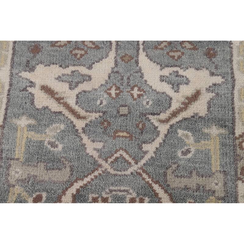 Oushak Style Runner Rug Hand-Knotted Transitional Wool Carpet - 2'6"x 7'11"