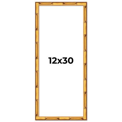 12x30 Frame Gold Bamboo Picture Frame Modern Photo Frame Includes UV Acrylic Shatter Guard Front Acid Free Foam Backing Board