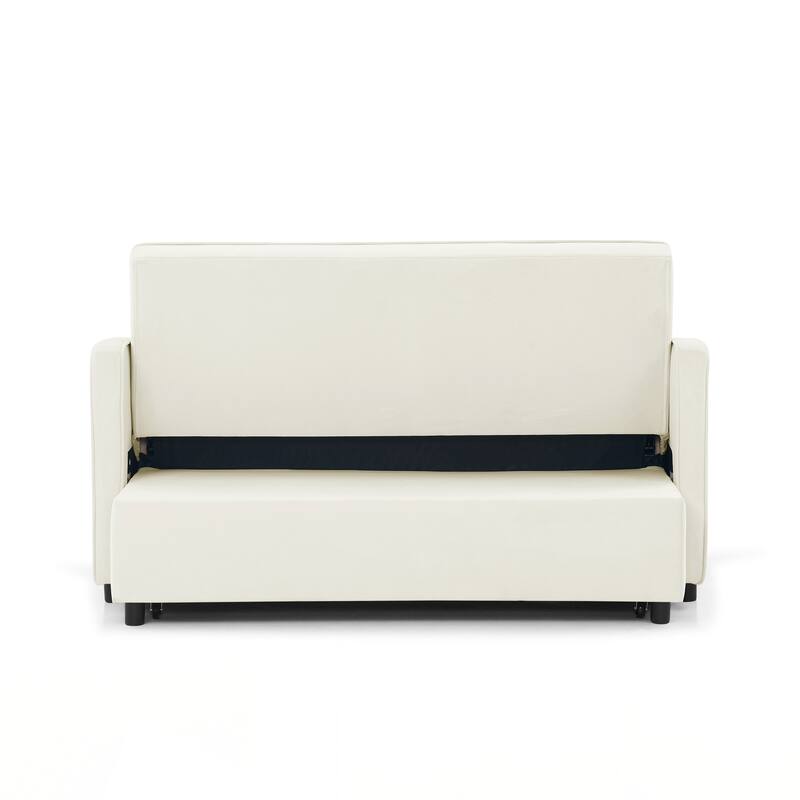 Loveseats Sofa Bed with Pull-out Bed,Adjsutable Back and Two Arm Pocket
