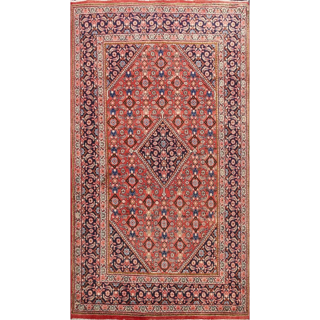 Geometric Mahal Persian Area Rug Wool Handmade Living Room Carpet - 6'6" x 10'3"