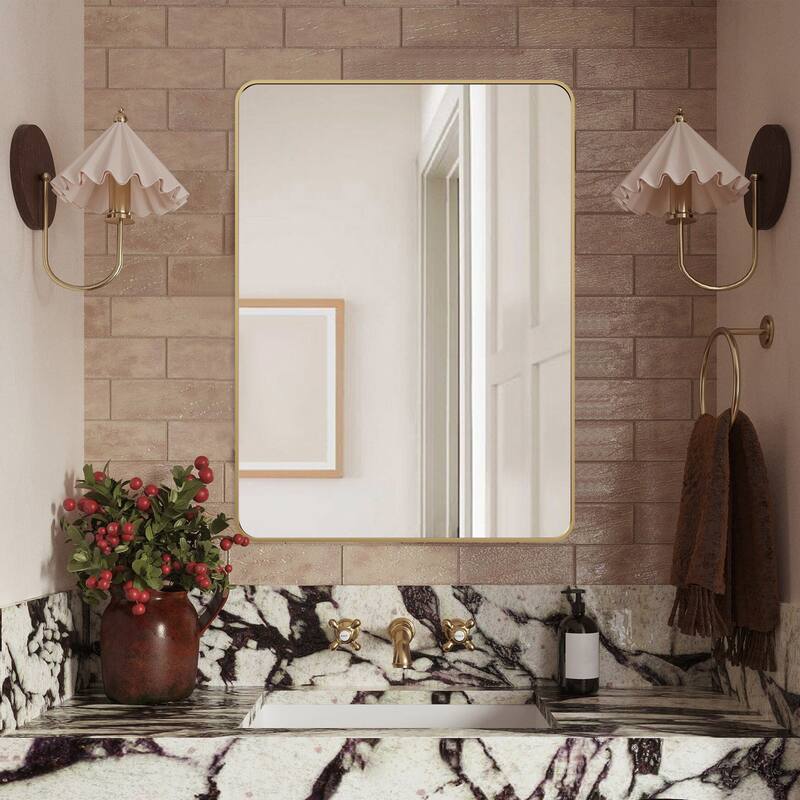 Wall Mount Bathroom Rectangle Vanity Mirror (Horizontal/Vertical)