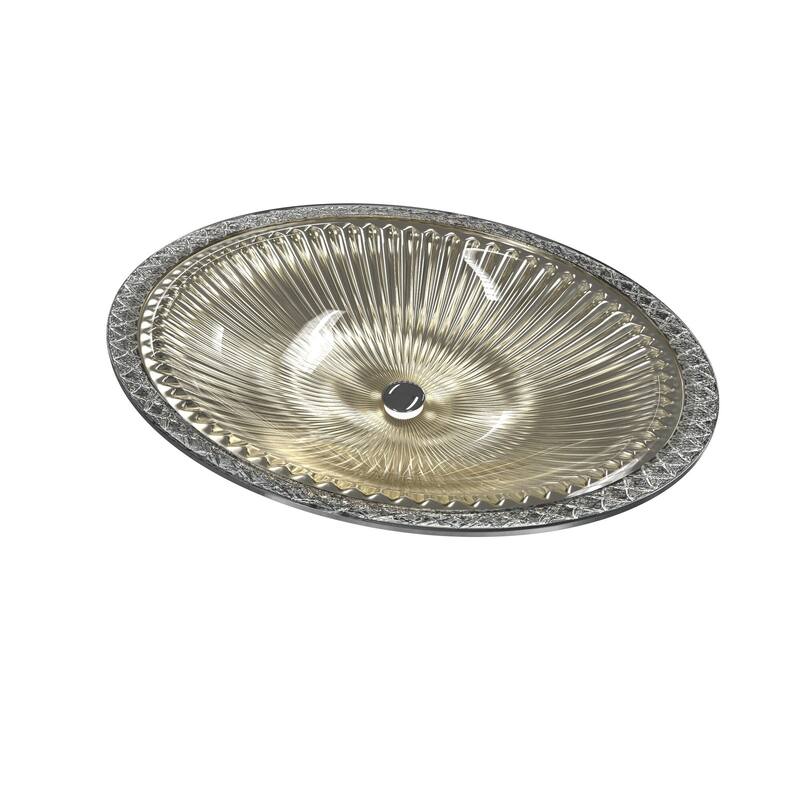 Olive Tempered Glass Oval Vessel Bathroom Sink - 22"