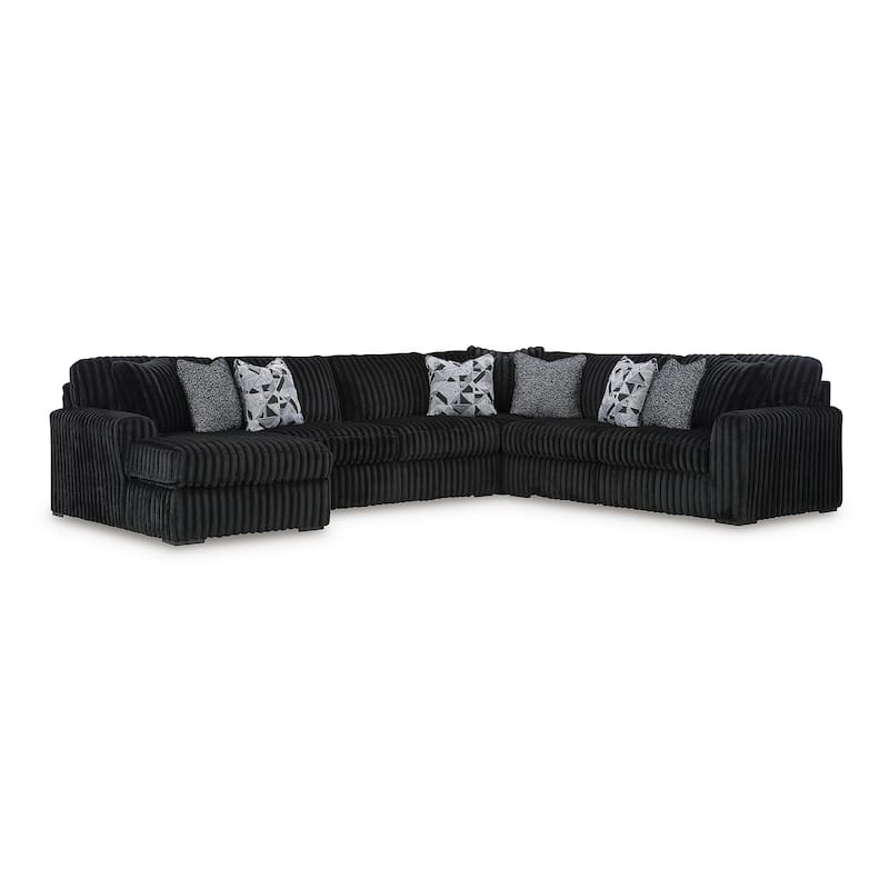 Signature Design by Ashley Midnight-Madness 4-Piece Sectional with Chaise - 151"W x 121"D x 40"H