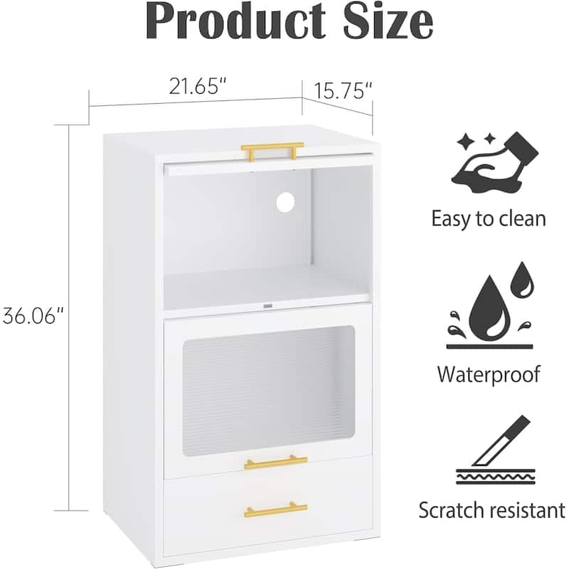 Freestanding Metal Display Storage Cabinet,Cupboard with Flip-up Acrylic Doors and Drawer