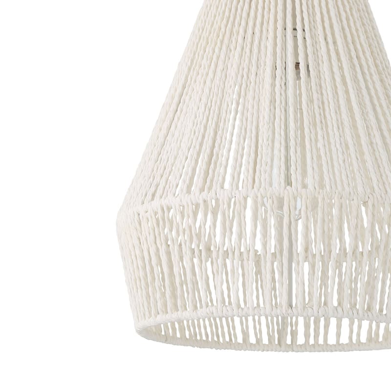 Acroma 1-light Farmhouse Coastal Boho Rattan Kitchen Island Pendant - 10'' D * 62'' H