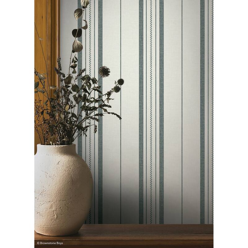 NuWallpaper Brownstone Boys Townhouse Stripe Dusk Peel and Stick Wallpaper - N/A