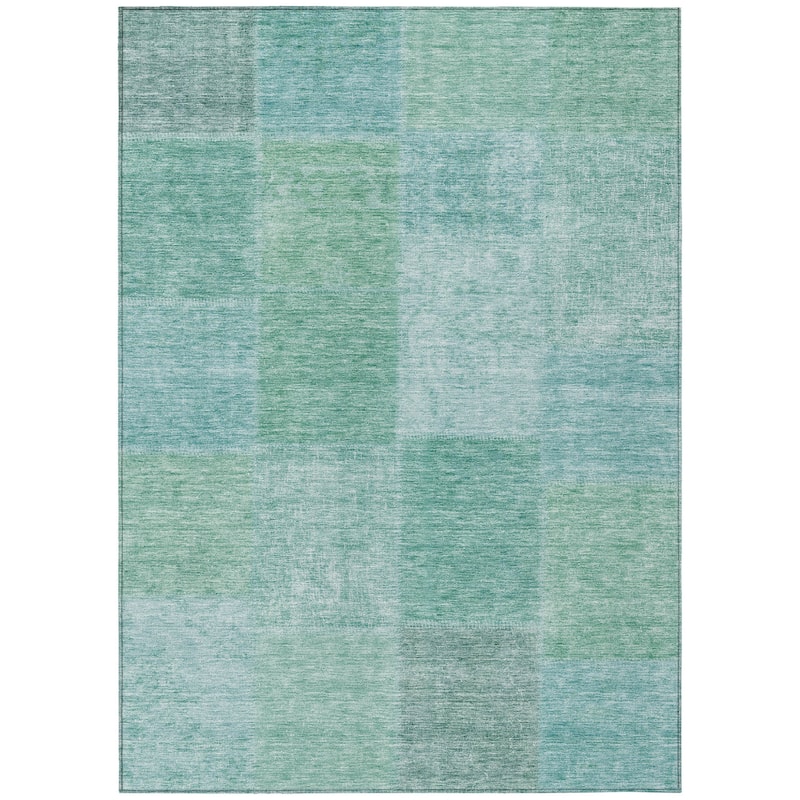 HomeRoots Patchwork Transitional Rectangle Outdoor Rug