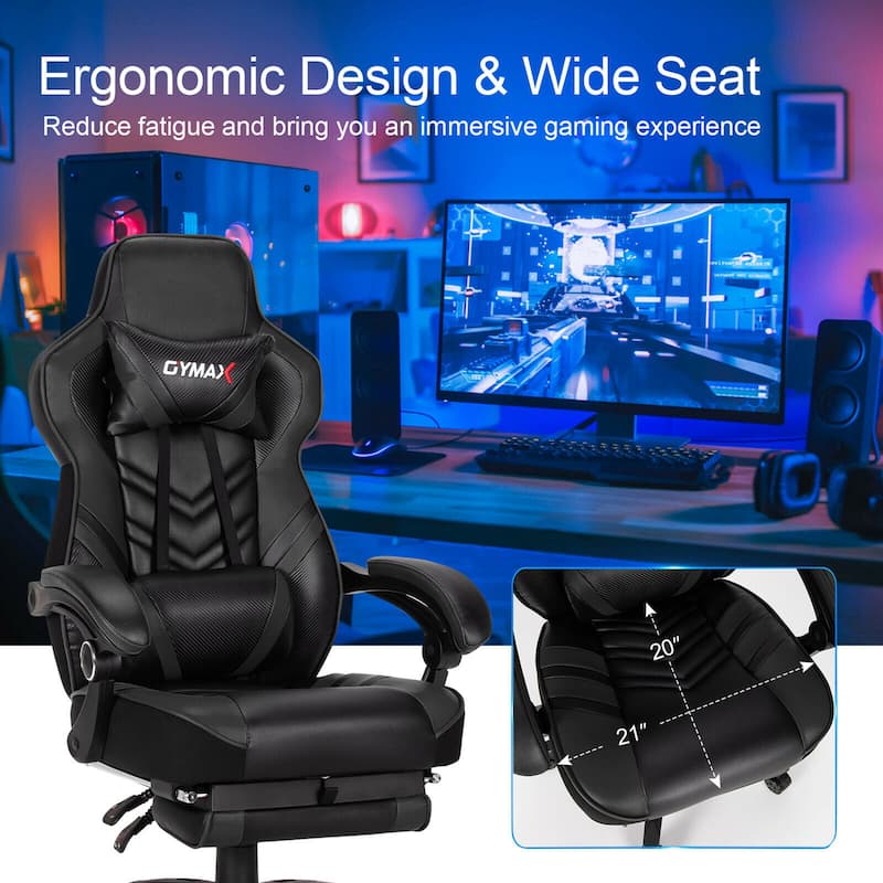Gymax Office Computer Desk Chair Gaming Chair Adjustable Swivel - See Details