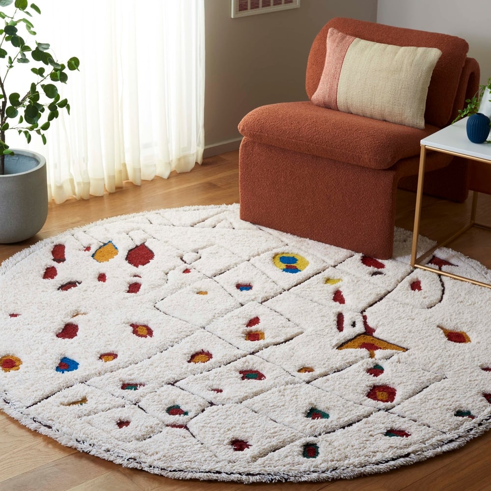 SAFAVIEH Handmade Casablanca Roslinde Shag Boho Wool 1-inch Rug