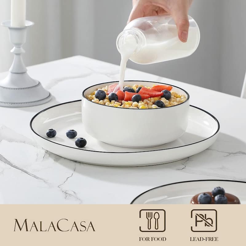 MALACASA LUNA 12-piece Porcelain Dinnerware Set (Service for 4)