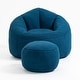 preview thumbnail 95 of 101, Microfiber High-Density Foam Bean Bag Lounge Chairs with Removable Footrest