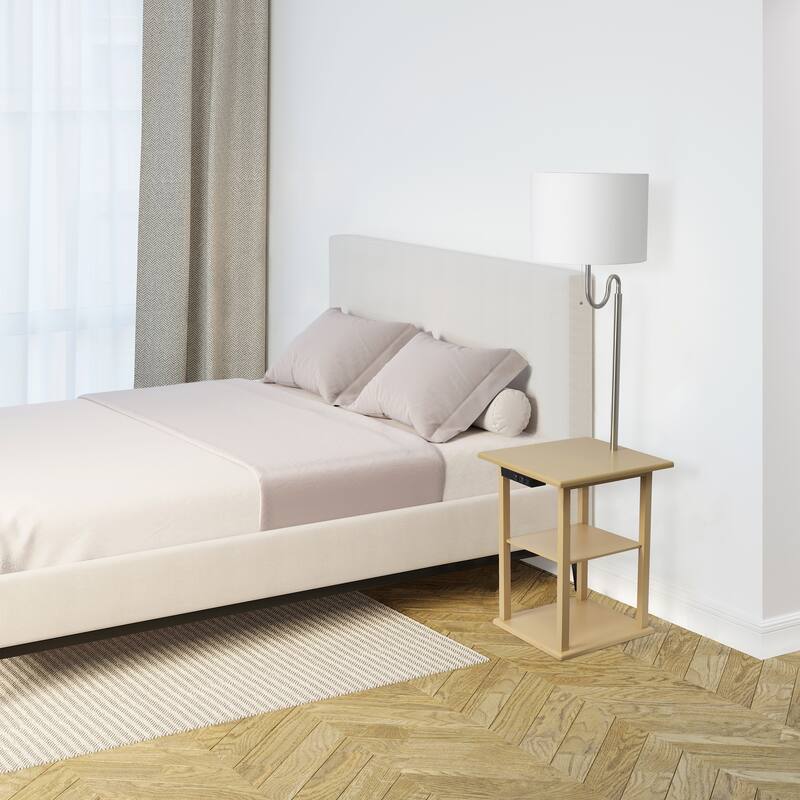 57" 2 Tier Lamp with 2 x USB Charging Ports & Power Outlet
