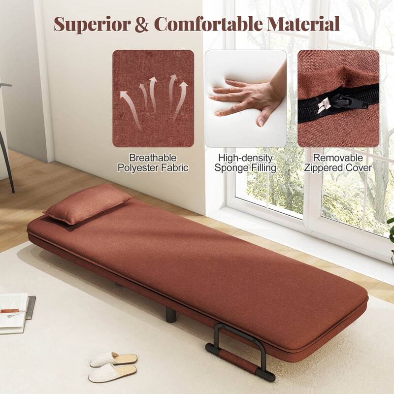 Costway 3-in-1 Convertible Sofa Bed with 5-Position Adjustable