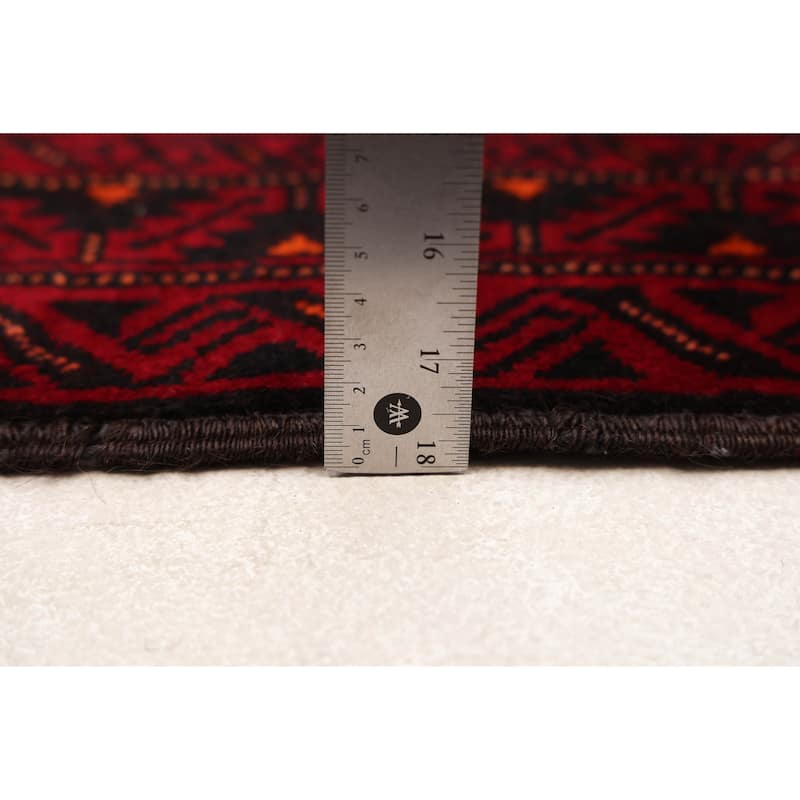 ECARPETGALLERY Hand-knotted Teimani Black, Red Wool Rug - 3'3 x 7'1