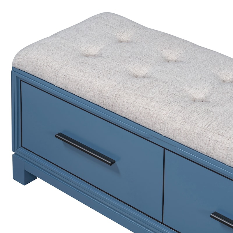 43" Shoe Bench with Removable Cushion & Lift Top Storage, Entryway Bench Wooden End of Bed Bench, Hidden Storage Space