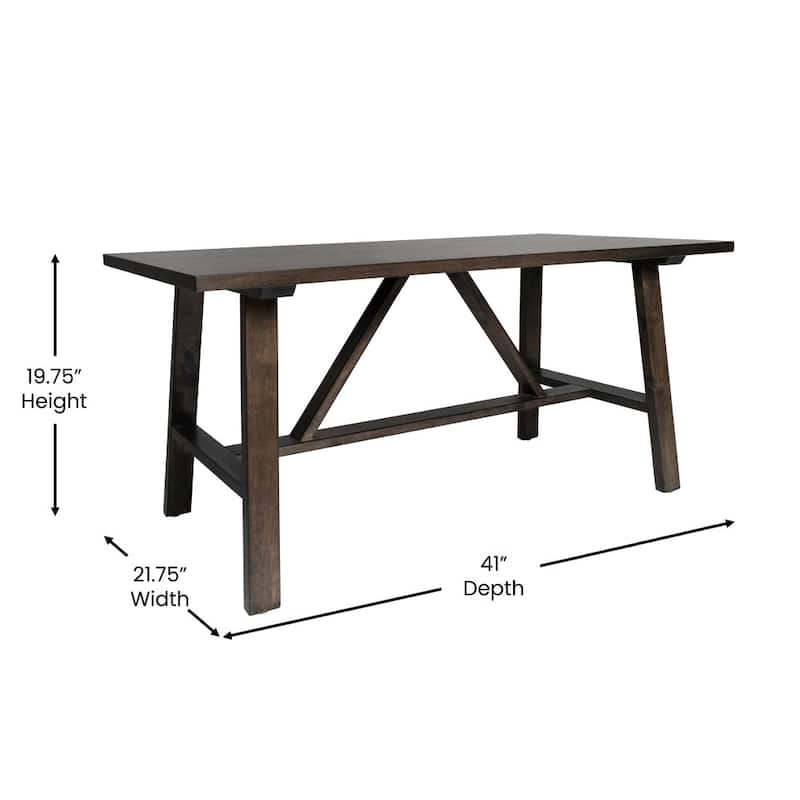Solid Wood Farmhouse Trestle Style Coffee Table