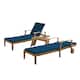 Option Teak Finish + Blue Cushion