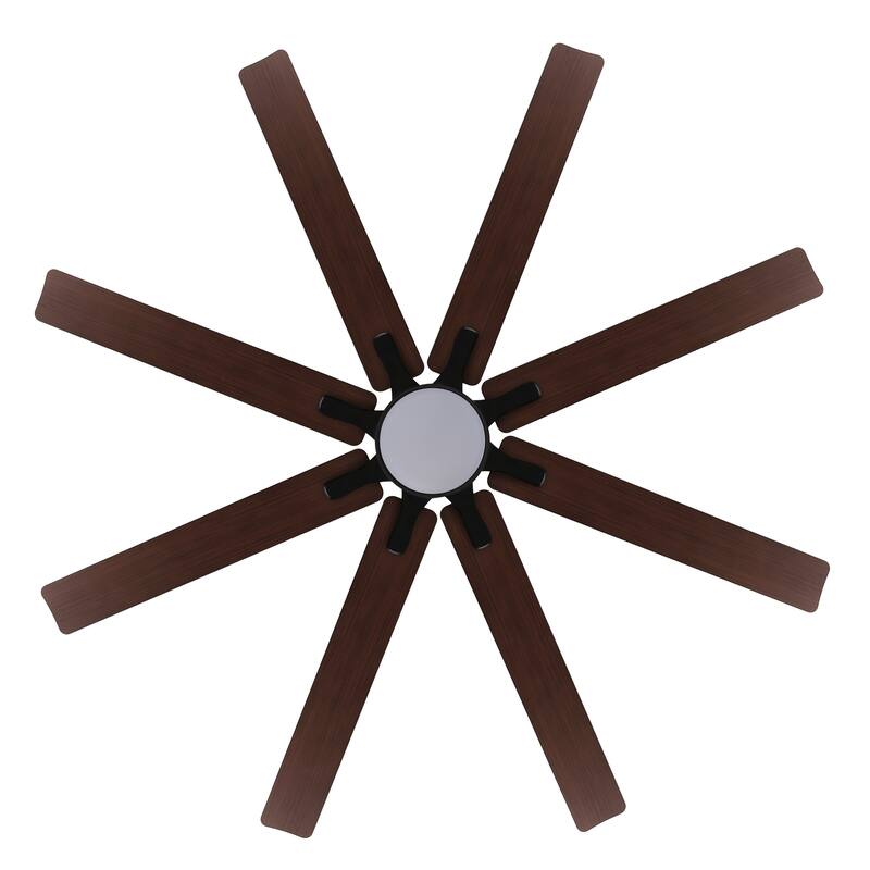 Miranda 66" 1-Light Contemporary Iron Mobile-App/Remote-Controlled 6-Speed Ceiling Fan with Integrated LED Light by JONATHAN Y