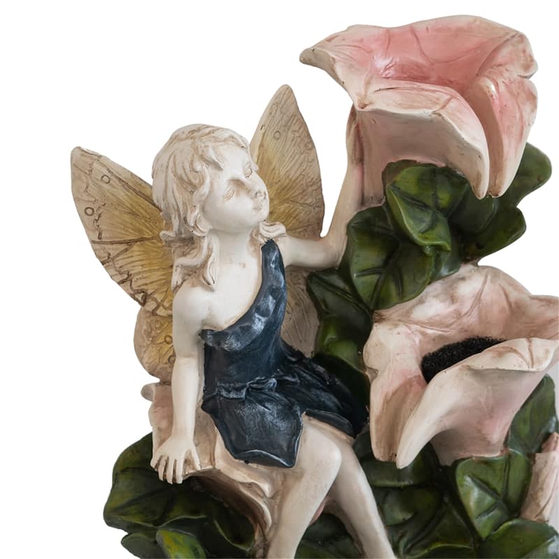 Decorative 3 Tier Tabletop Water Fountain with Fairy and LED Light