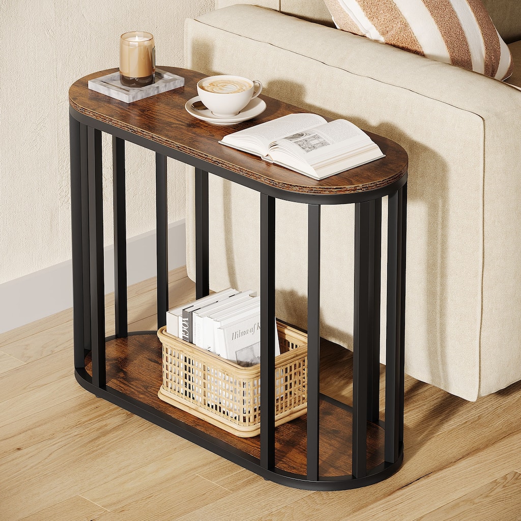 Side Table Nightstand with Shlef, End Table with Storage, Bedside Table for Living Room, Bedroom