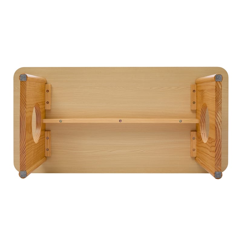 47-Inch Rectangular Center Coffee Table with Solid Pine Wood Legs - 47.24"L x 23.62"W x 17.13"H