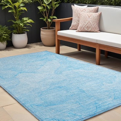 Dava Contemporary Abstract Weather Resistant Classic Meets Modern Outdoor Rug