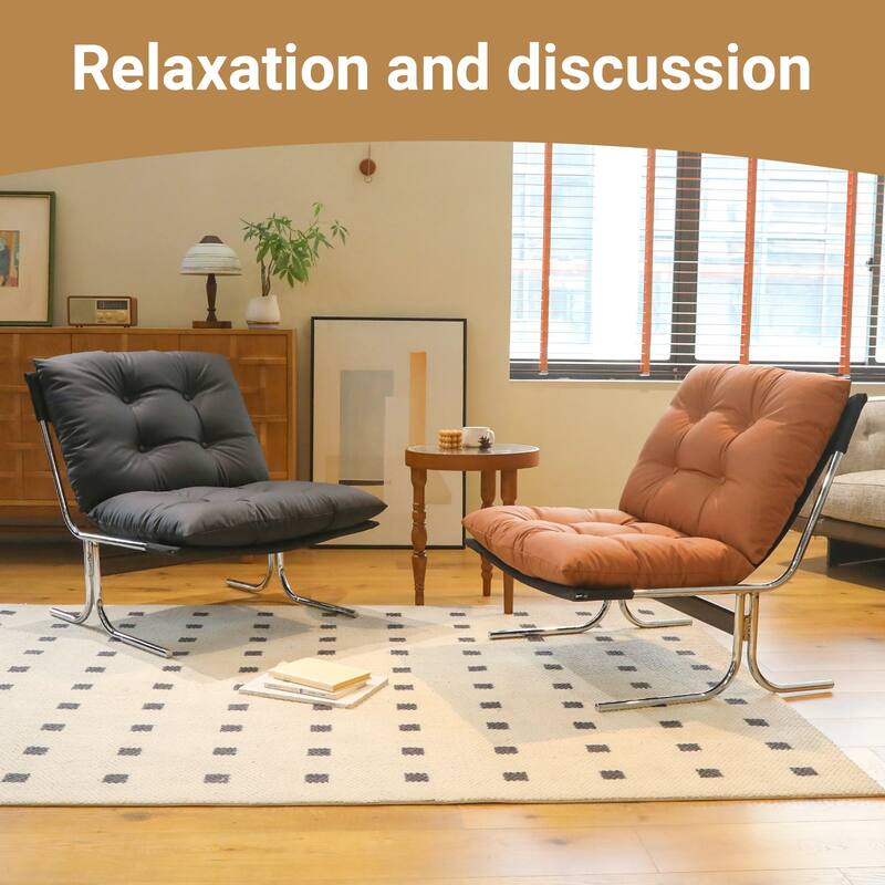 Faux Leather Upholstered Living Room Chair Accent Chair Reading Chair