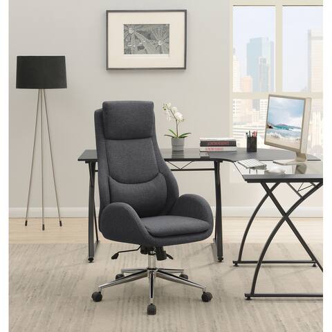 Porch & Den Kino Grey and Chrome Upholstered Office Chair