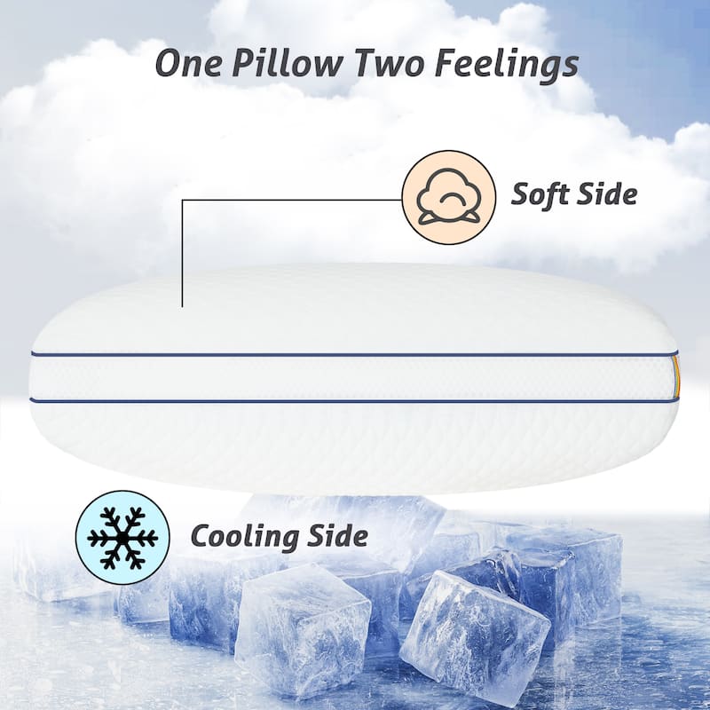 2-Pack Memory Foam Pillow, Cooling & Soft