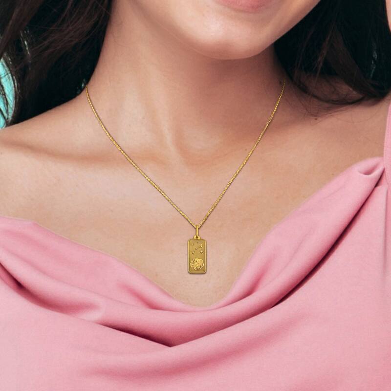 Miadora Capricorn Pendant with Chain & Spring Ring Clasp in 10K Yellow Gold