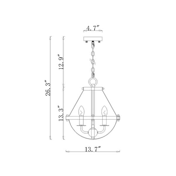 Benny Matte Black 4-Light Open Metal Cage Chandelier