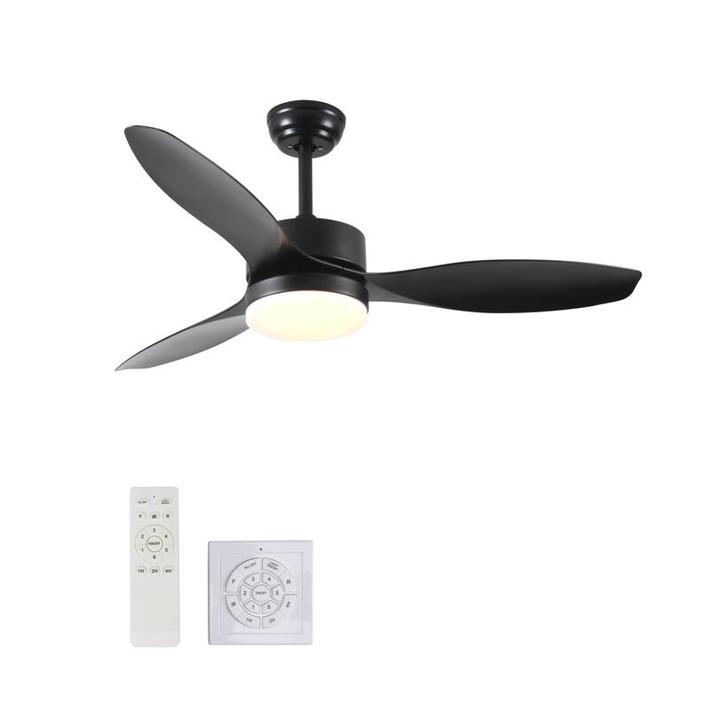 Modern Ceiling Fan Light with Lighting and Acrylic Shade, Reversible Motor for Bedroom and Living Room