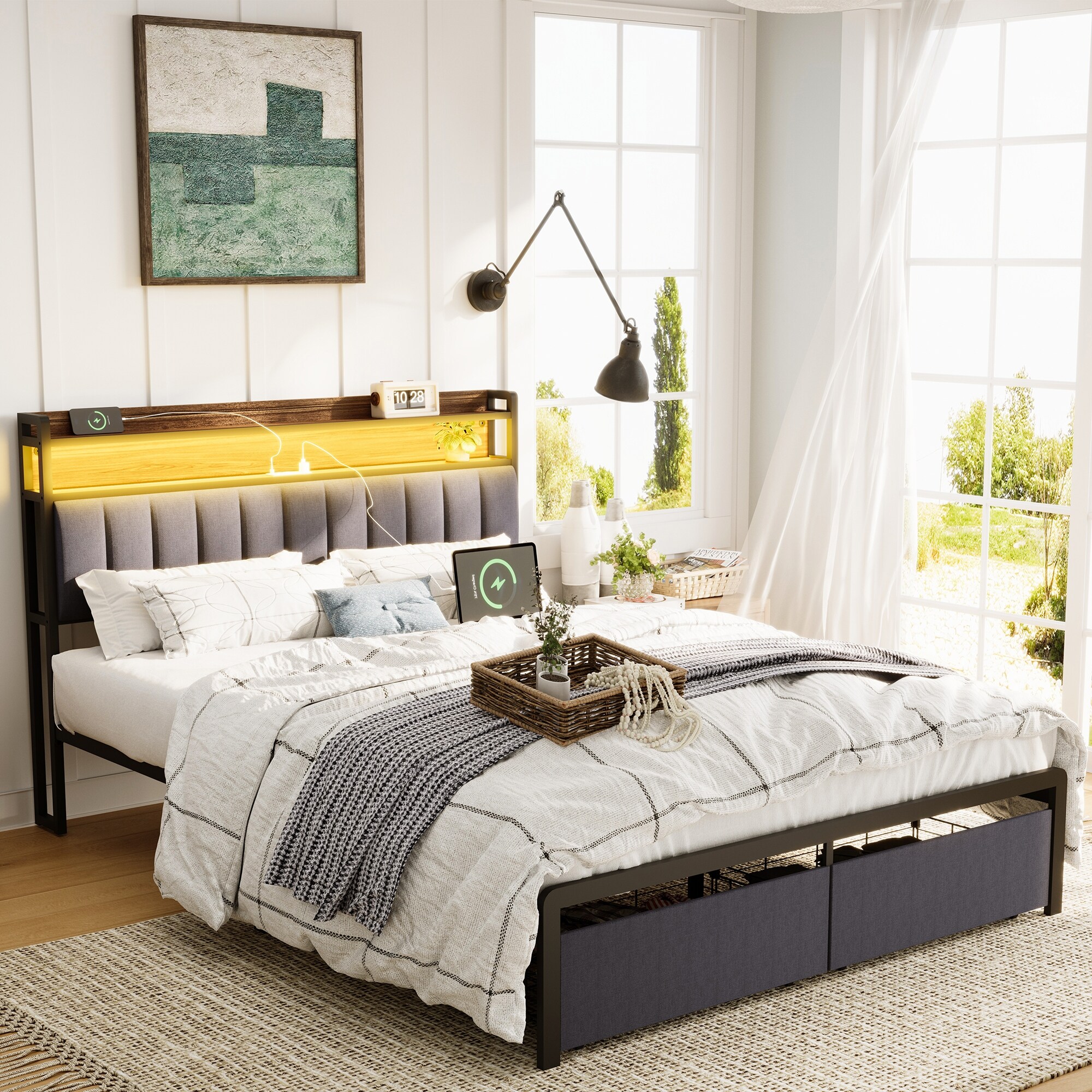 Bed Frames with Storage Headboard and Drawers Bed Bath Beyond