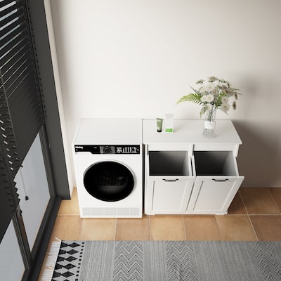 Cabinet for Laundry with 2 Detachable Liner Bags. - 15.75in. W X31.50in.DX30.31in. H