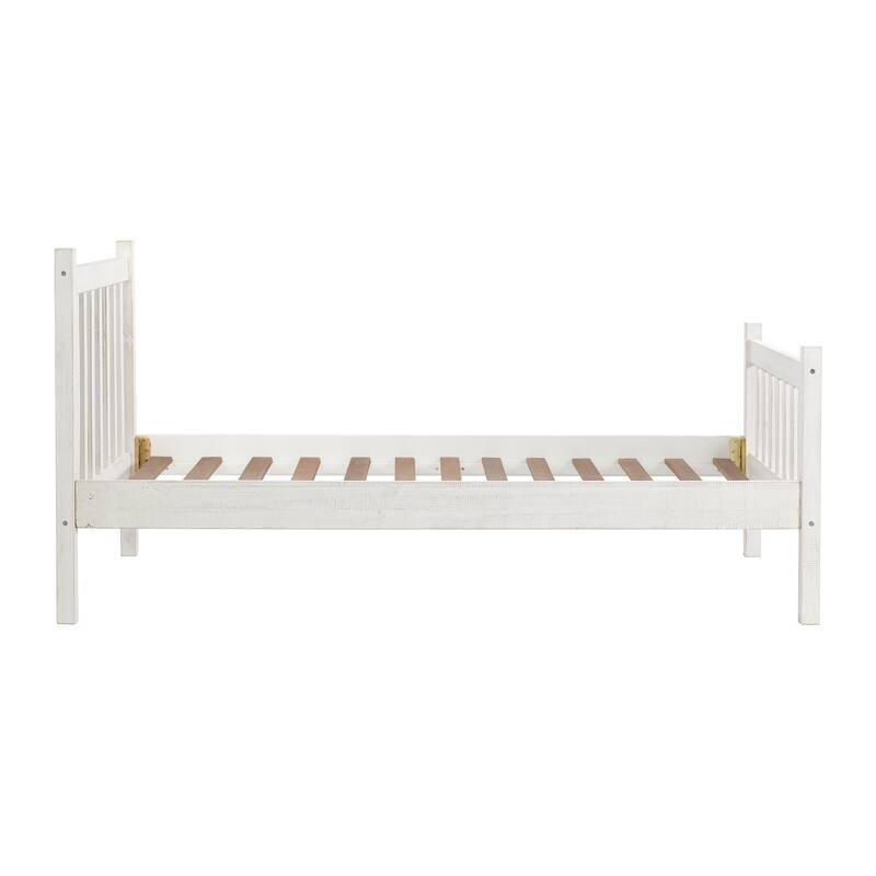 Windsor 3-Piece Wood Bedroom Set with Slat Twin Bed and 2 Nightstands