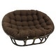 preview thumbnail 13 of 21, 65-inch by 48-inch Solid Twill Double Papasan Cushion (Cushion Only) Chocolate