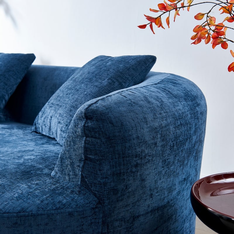 111.02" Curved Chenille Sectional Sofa, No Assembly Required